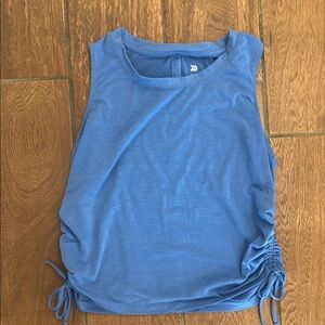 All in Motion size XXL blue athletic ruched tie tank top